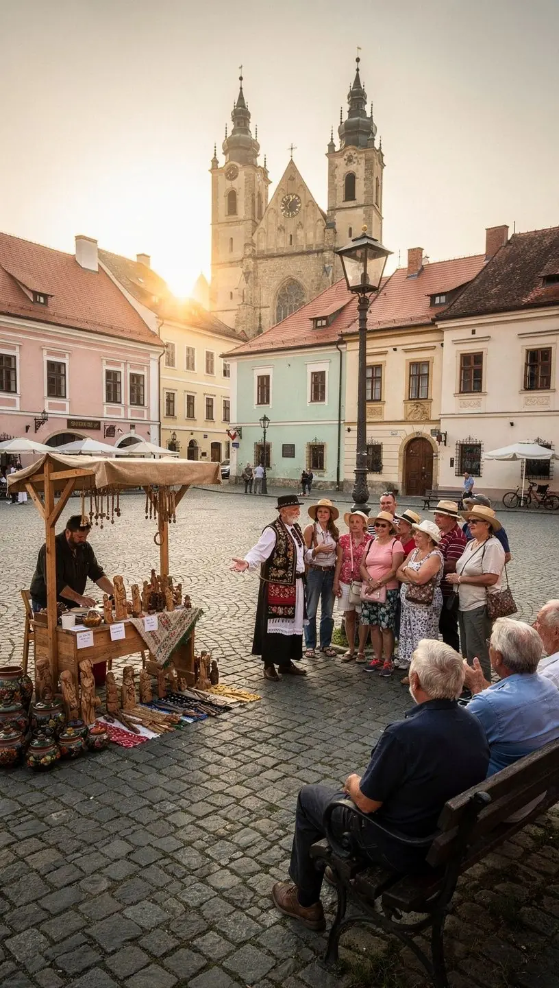Barokový kostol s bohatou výzdobou a sochami na fasáde počas slnečného dňa.